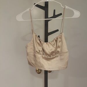 Zara Cream Satin Top